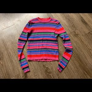 BP Slightly Cropped Striped Sweater